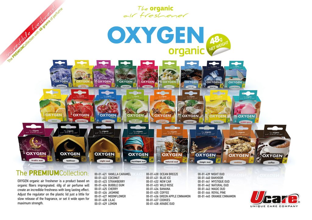 OXYGEN organic air fresheners by UCARE