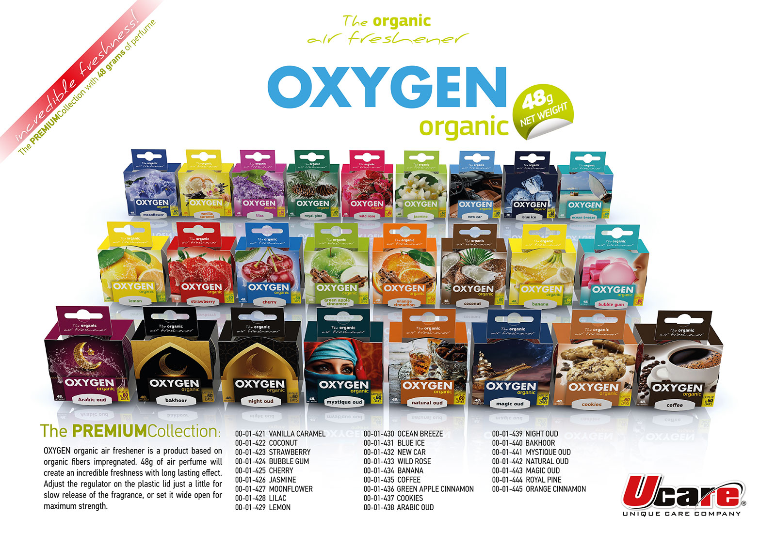 OXYGEN organic air fresheners by UCARE