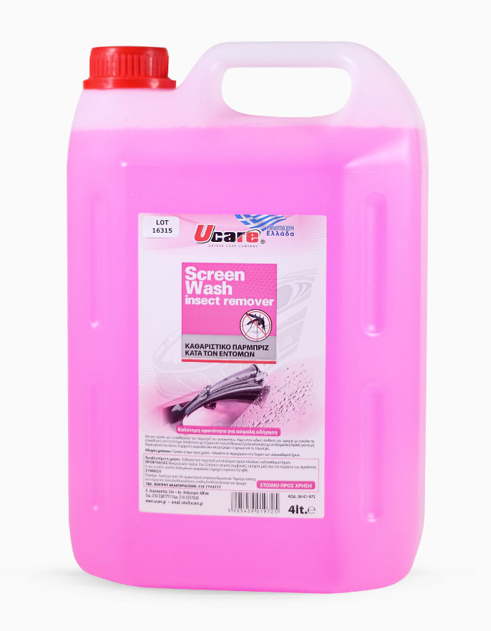 UCARE | Car Care Products | SCREEN WASH INSECT REMOVER 4Lt